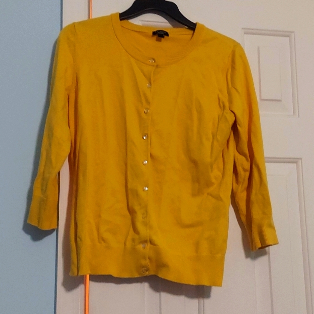 🌼 3 for $10 Talbots Yellow Cardigan Sweater